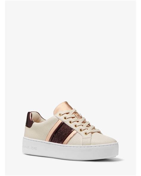 Poppy Embellished Leather Stripe Sneaker 